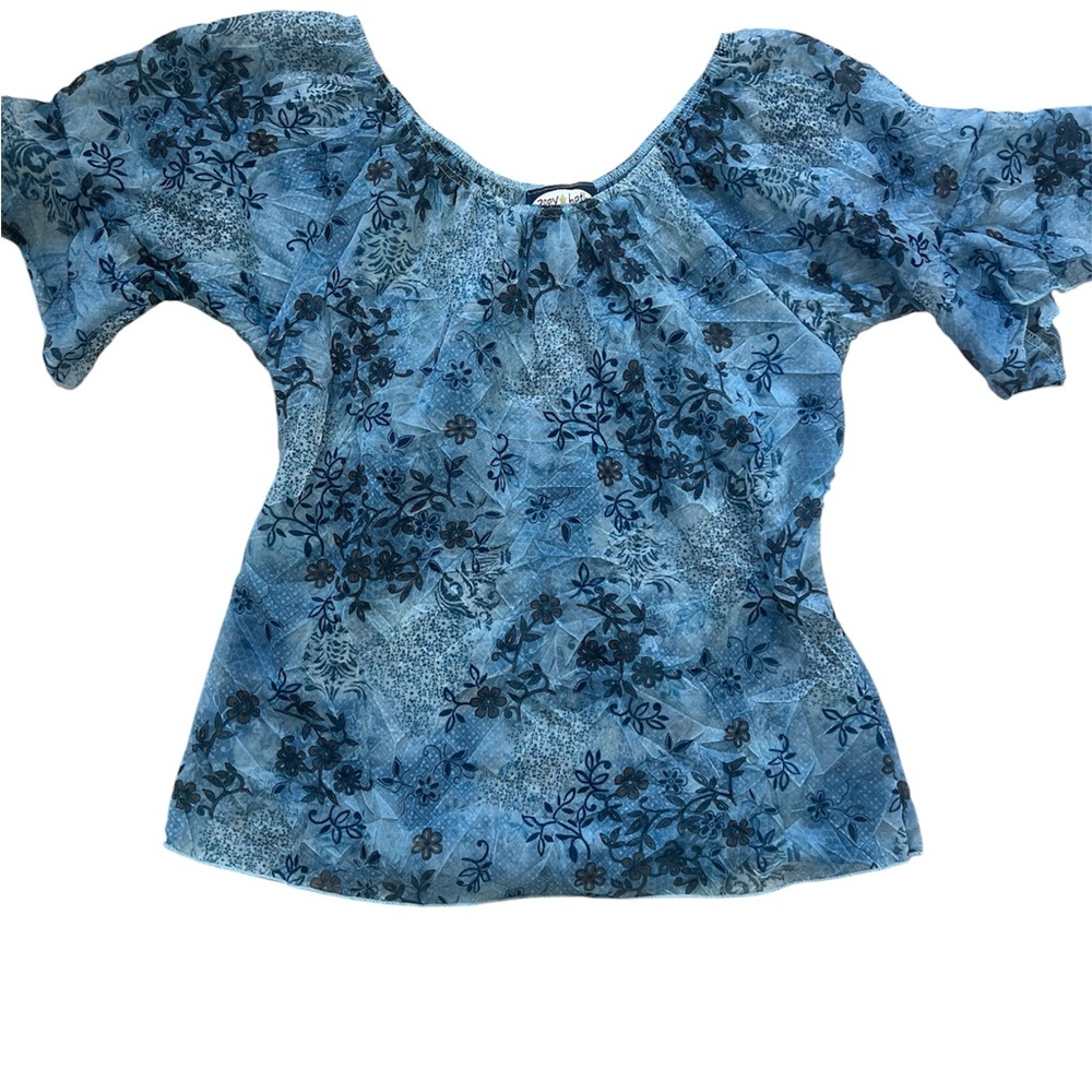Blue Floral Women's Top